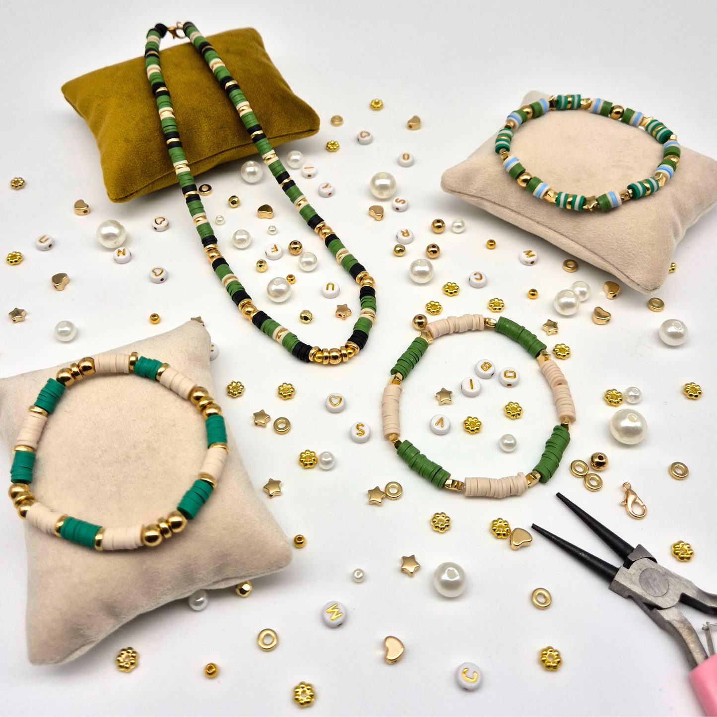 Kit bracelets & colliers - Forêt d'Or et d'Émeraudes