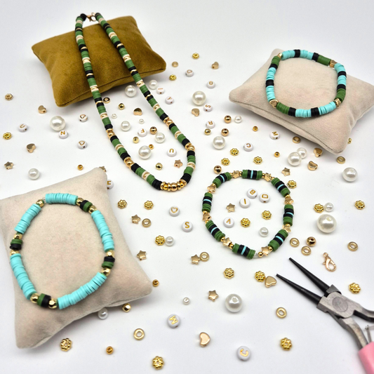Kit bracelets & colliers - Forêt d'Or et d'Émeraudes
