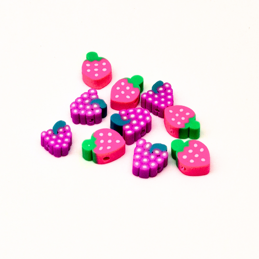 Perles fruits & Fleurs - Lot de 10 pièces